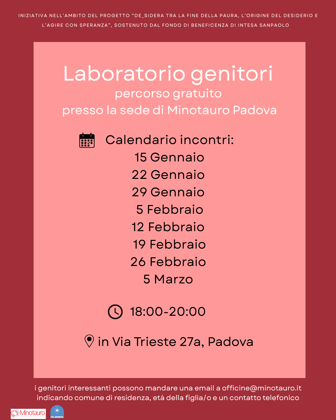 Laboratorio genitori I edizione DESIDERA II